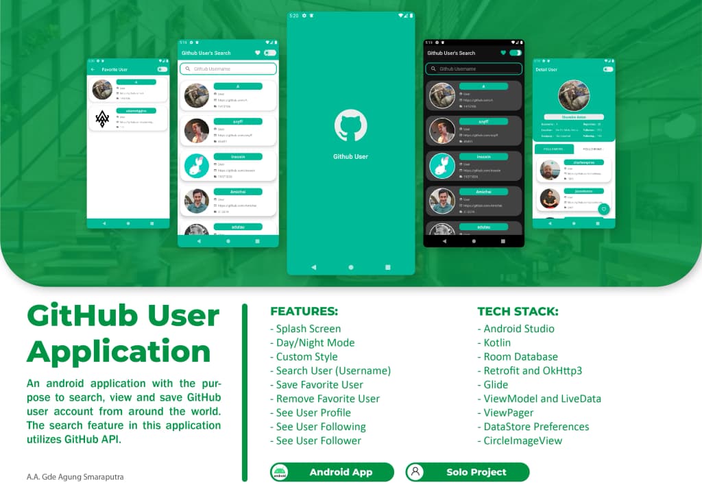 GitHub User App screenshot