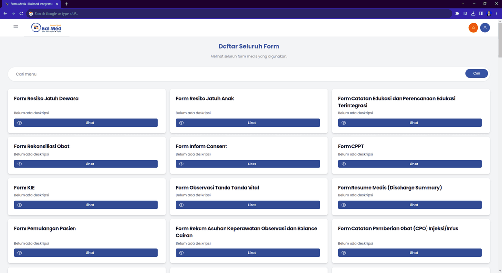 BaliMed Hospital System screenshot