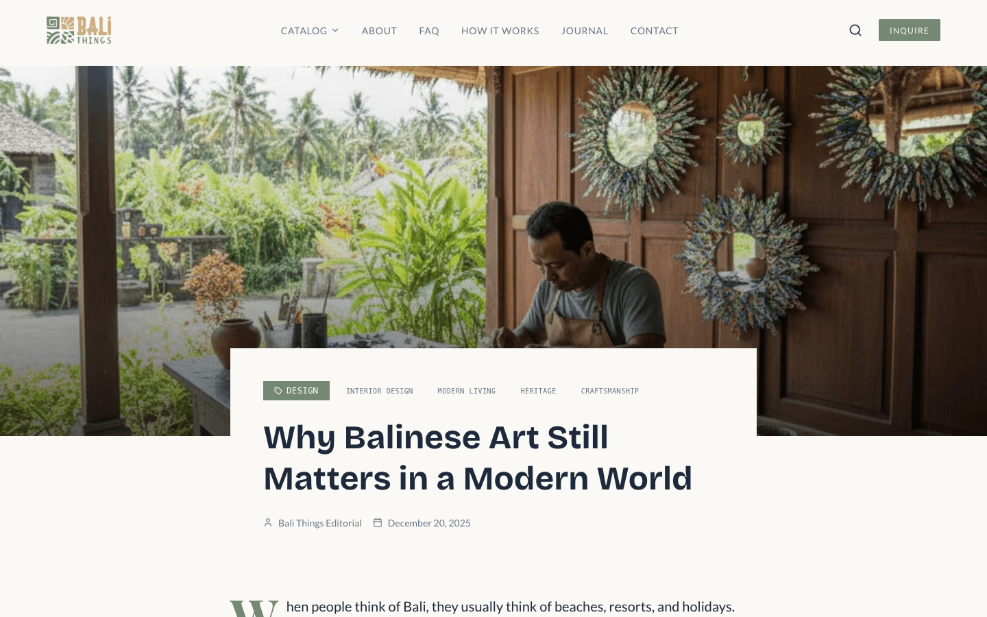 Balithings - Blog Balinese Art Matters