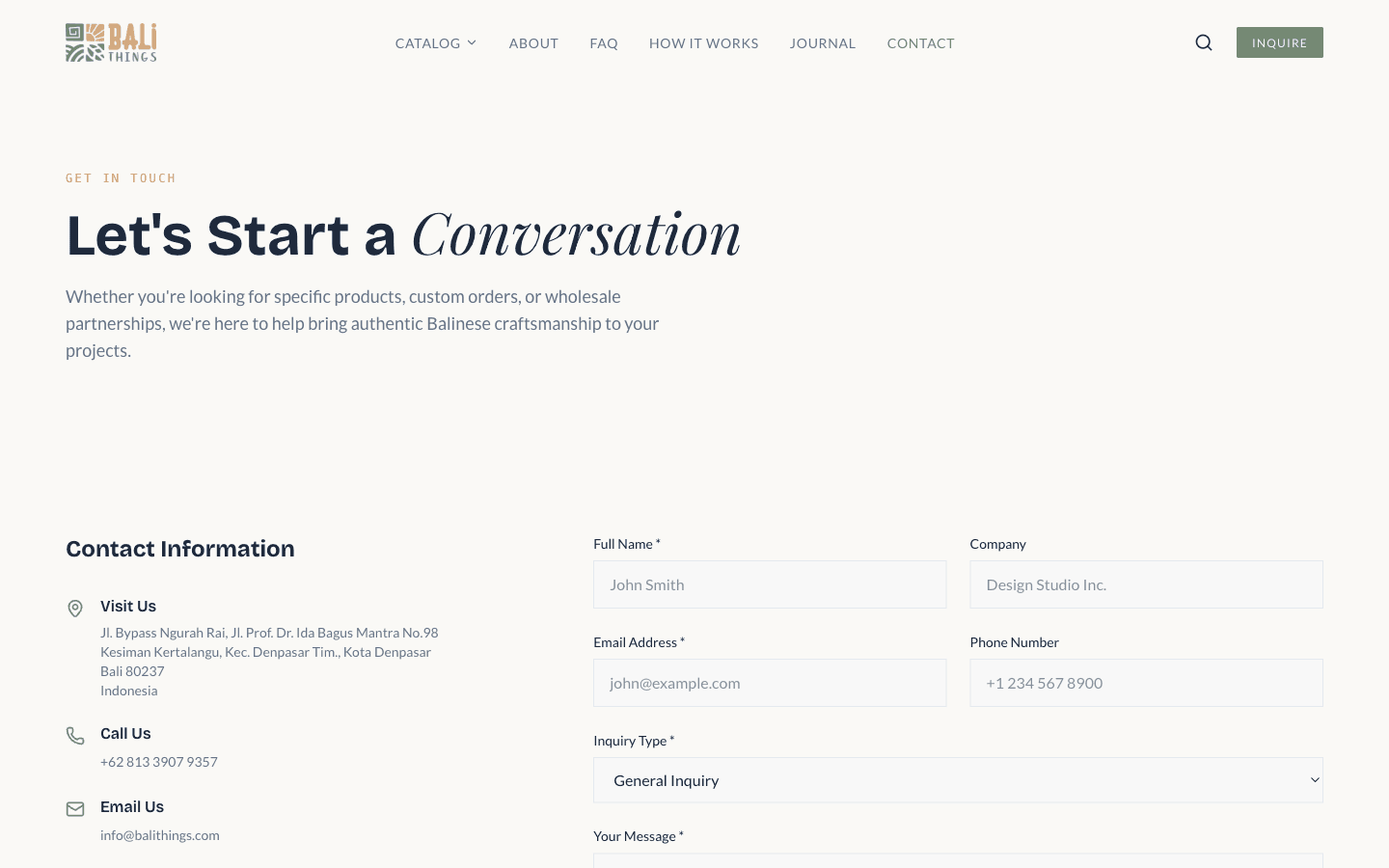 Balithings - Contact