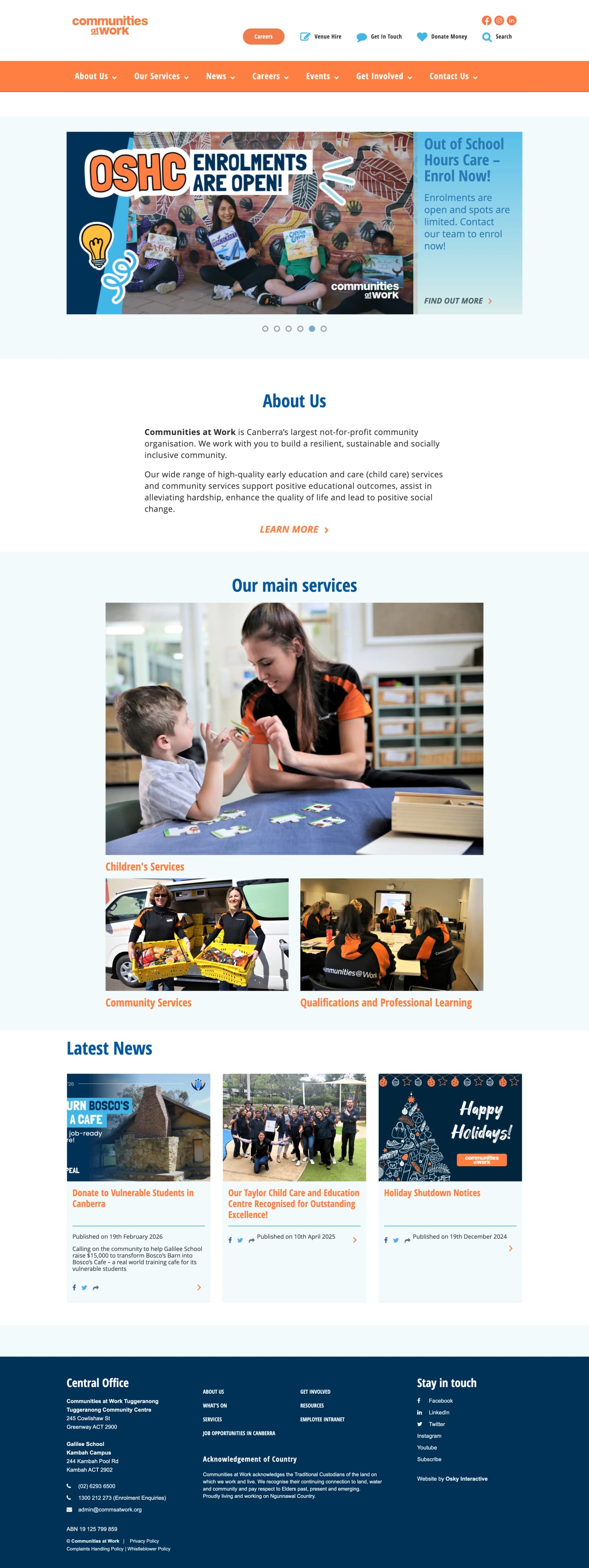 Communities At Work - Homepage Desktop