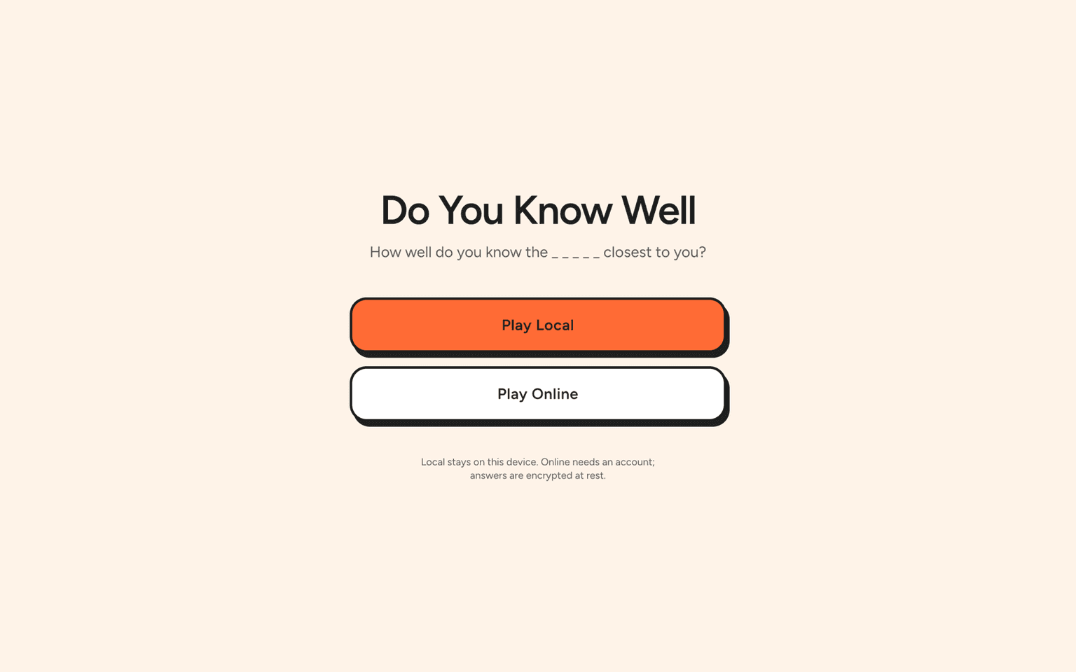 Do You Know Well - Main Page
