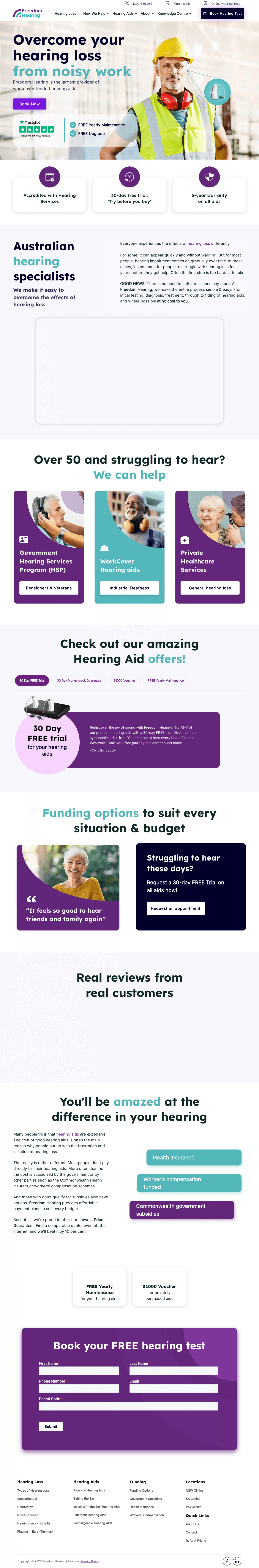 Freedom Hearing - Homepage Desktop