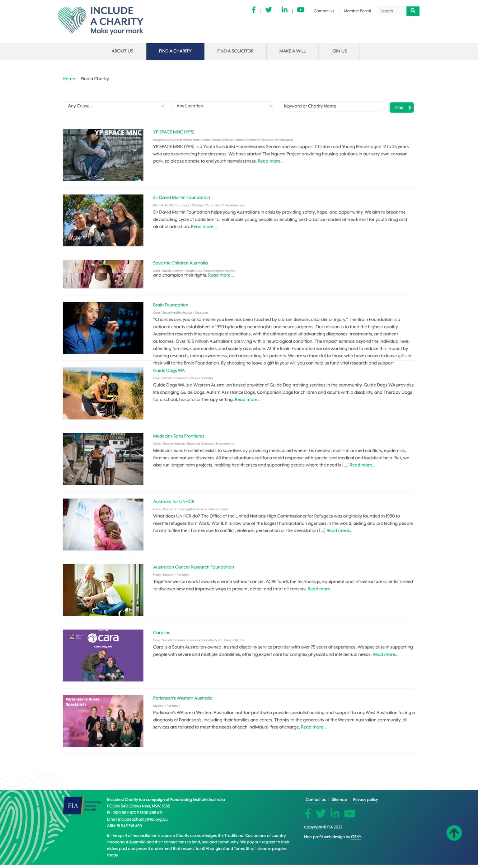 IAC (Include A Charity) - Screencapture Includeacharity Au Find A Charity 2026 02 21 13 26 47