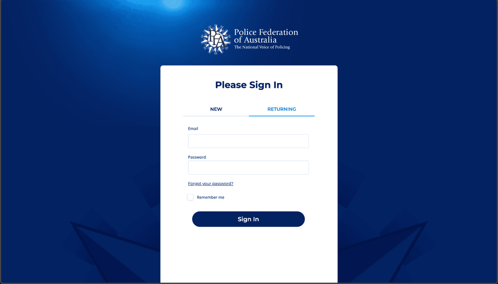 PFA Awards Platform screenshot