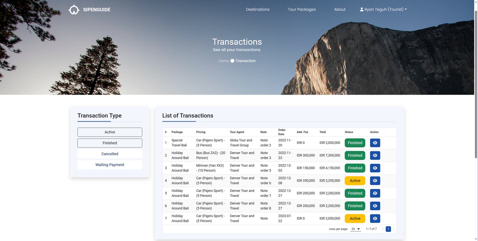 SIPENGUIDE - User Transaction