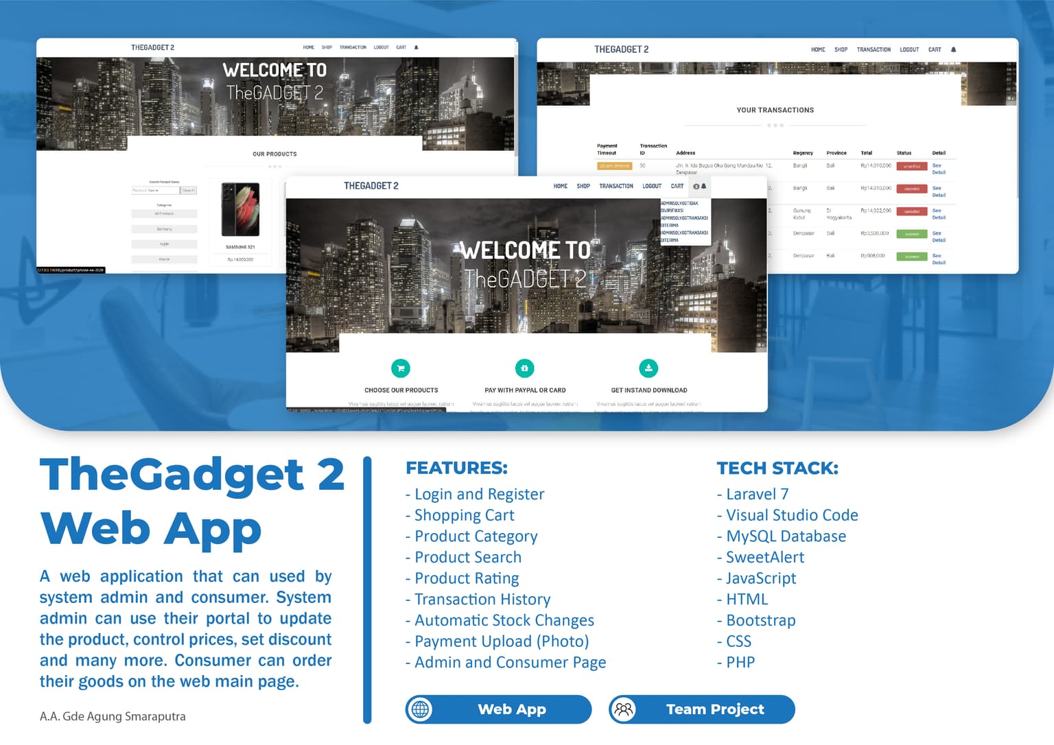 Gadget2 E-Commerce screenshot