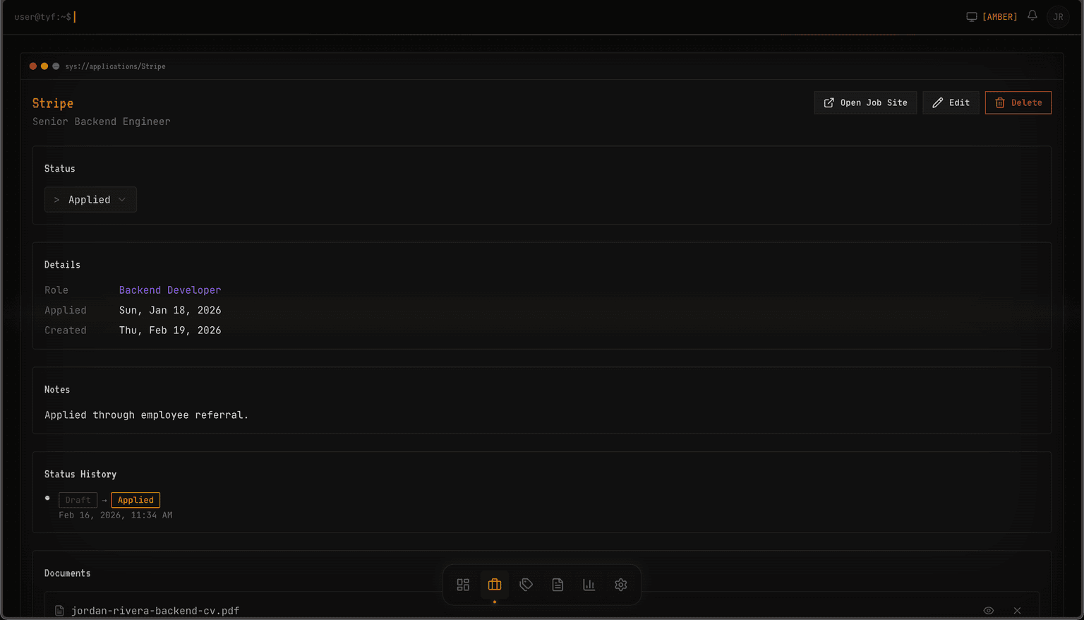 Tracked Your Future - 21 Application Detail Status