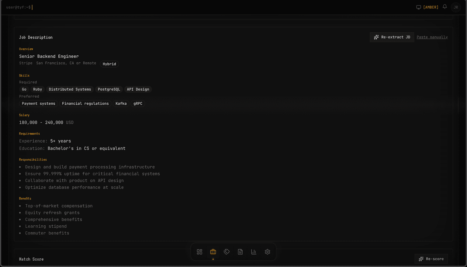 Tracked Your Future - 22 Application Job Description