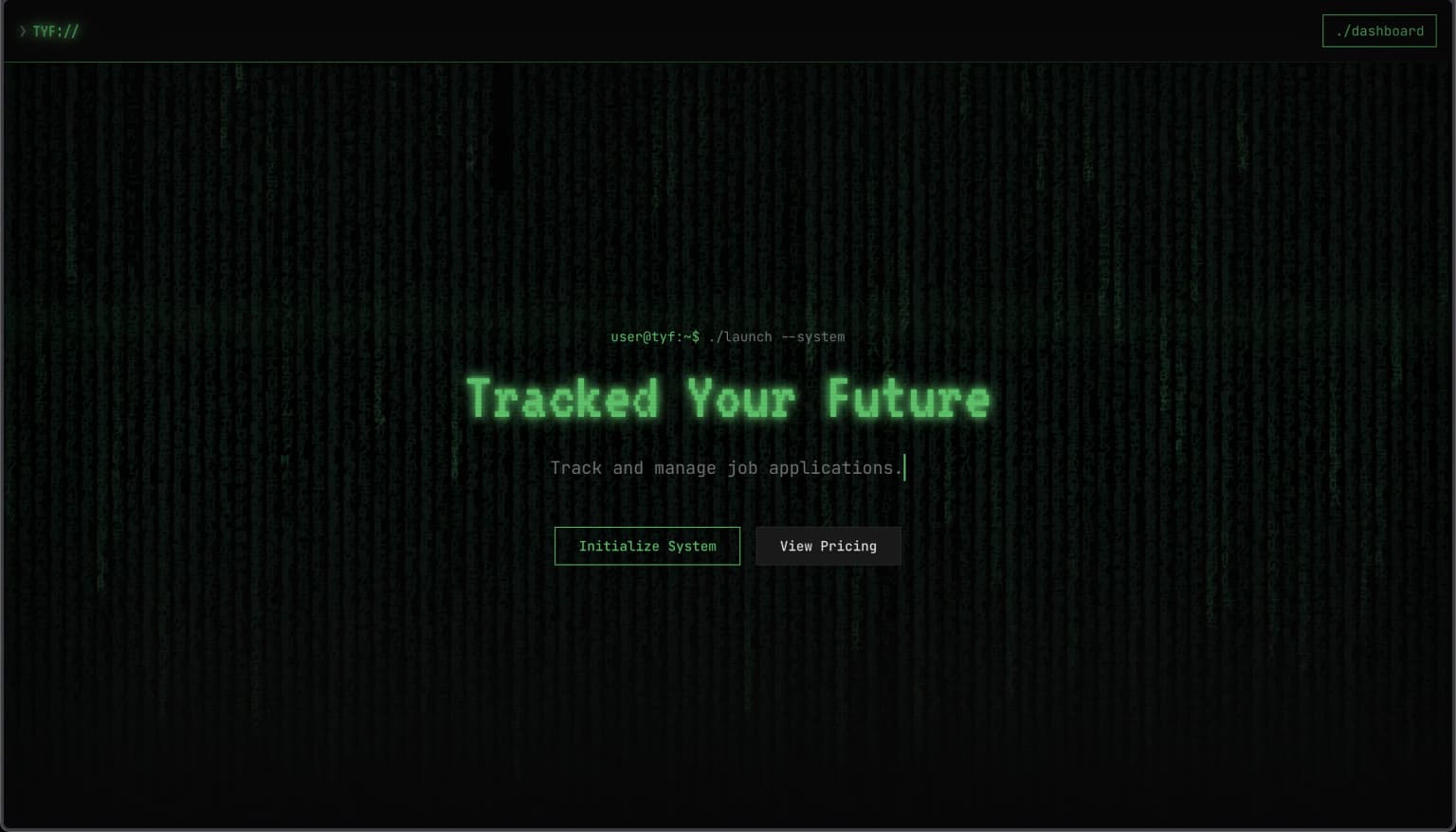Tracked Your Future - 25 Landing Green