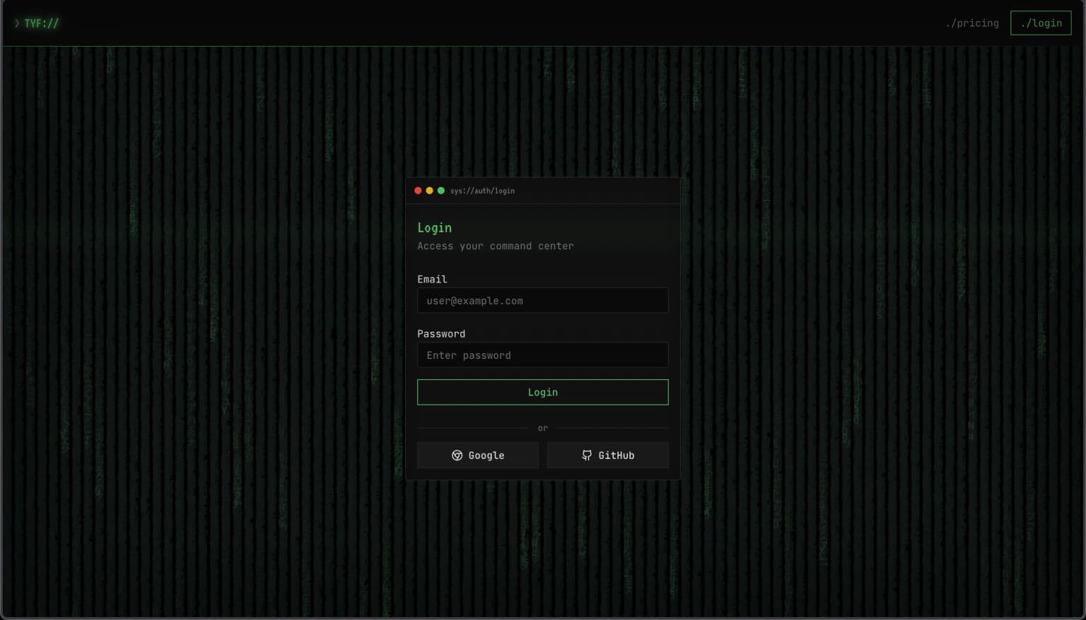 Tracked Your Future - 26 Login Green
