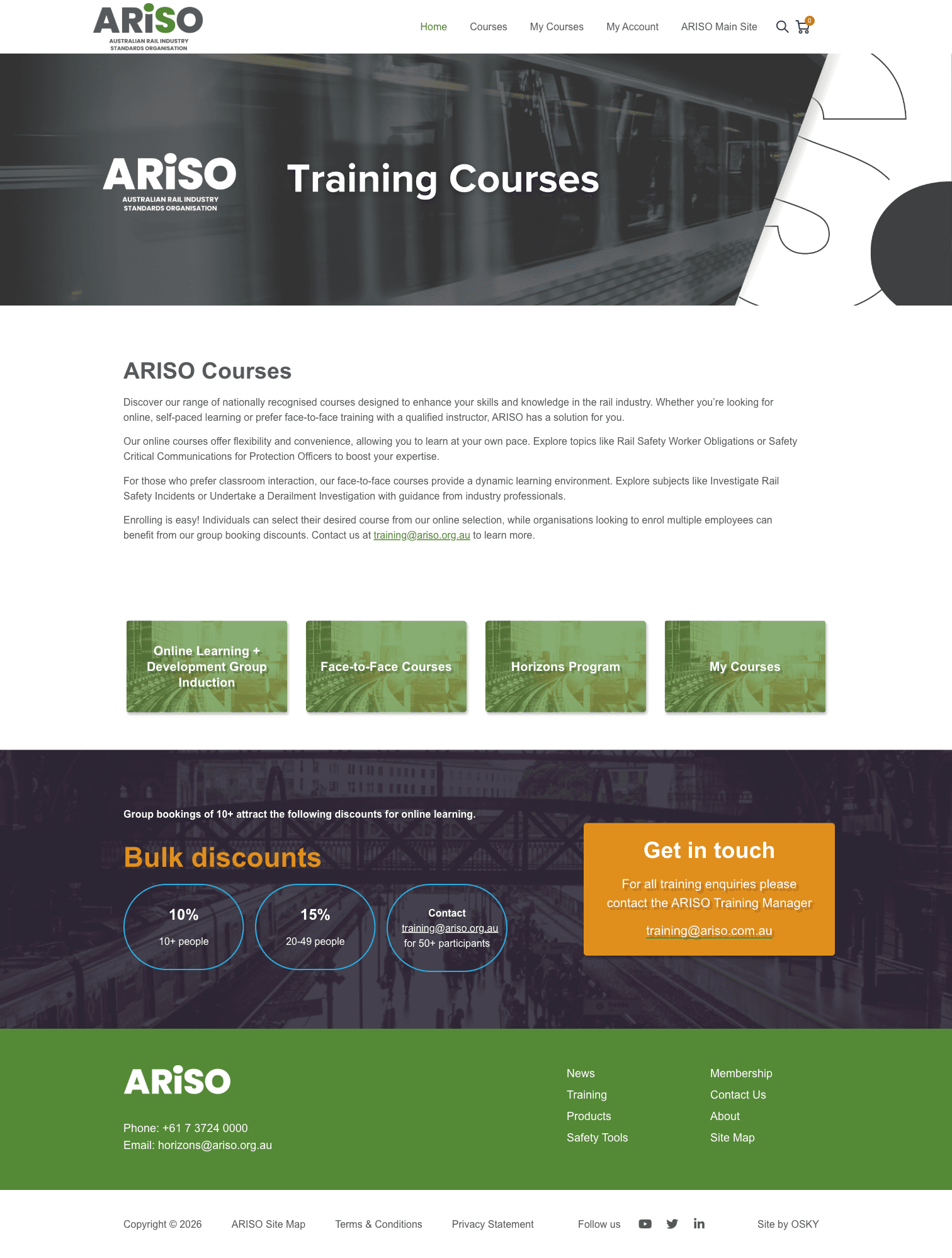 ARISO (RISSB) Training - Homepage Desktop